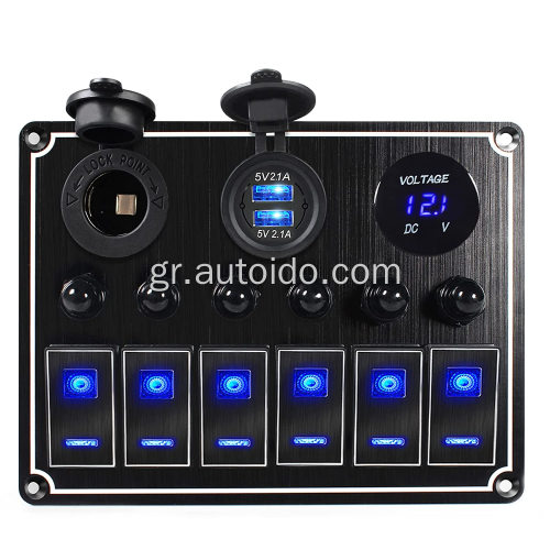 Αλουμίνιο αυτοκίνητο 5 pin on-off rocker switch πίνακα